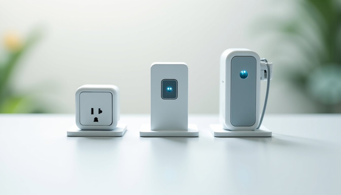 Schéma comparatif des différents types de bornes de recharge: prise renforcée, wallbox, borne rapide