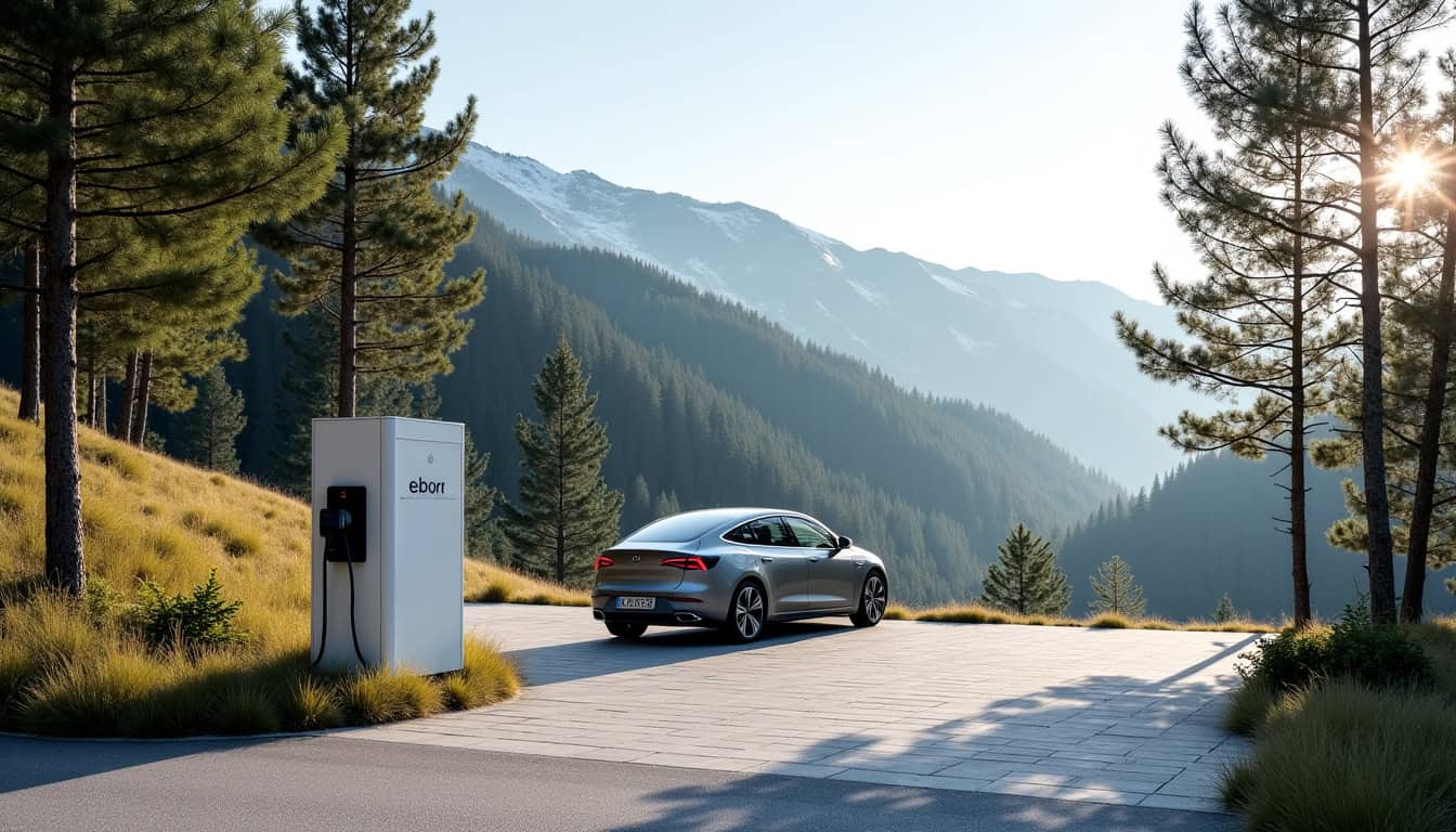 Station de recharge eborn située à Tonnaz, près de Praz-sur-Arly