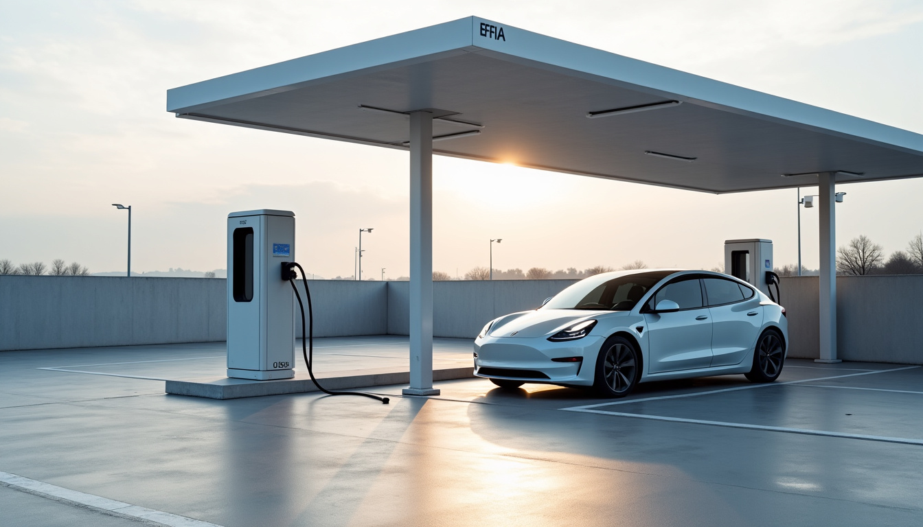 Station de recharge publique EFFIA située au parking de la gare de Saint-Mammès