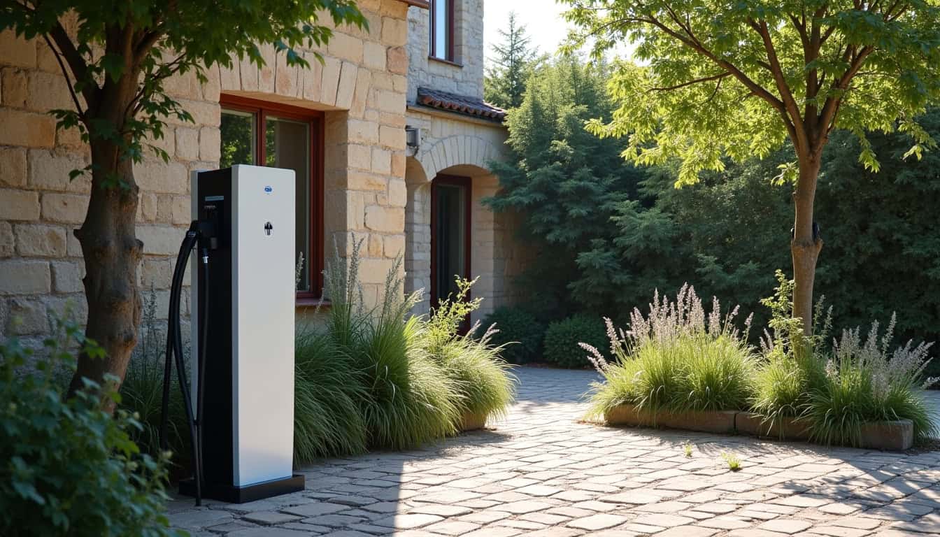 Station de recharge publique située au Presbytère à Sourdeval