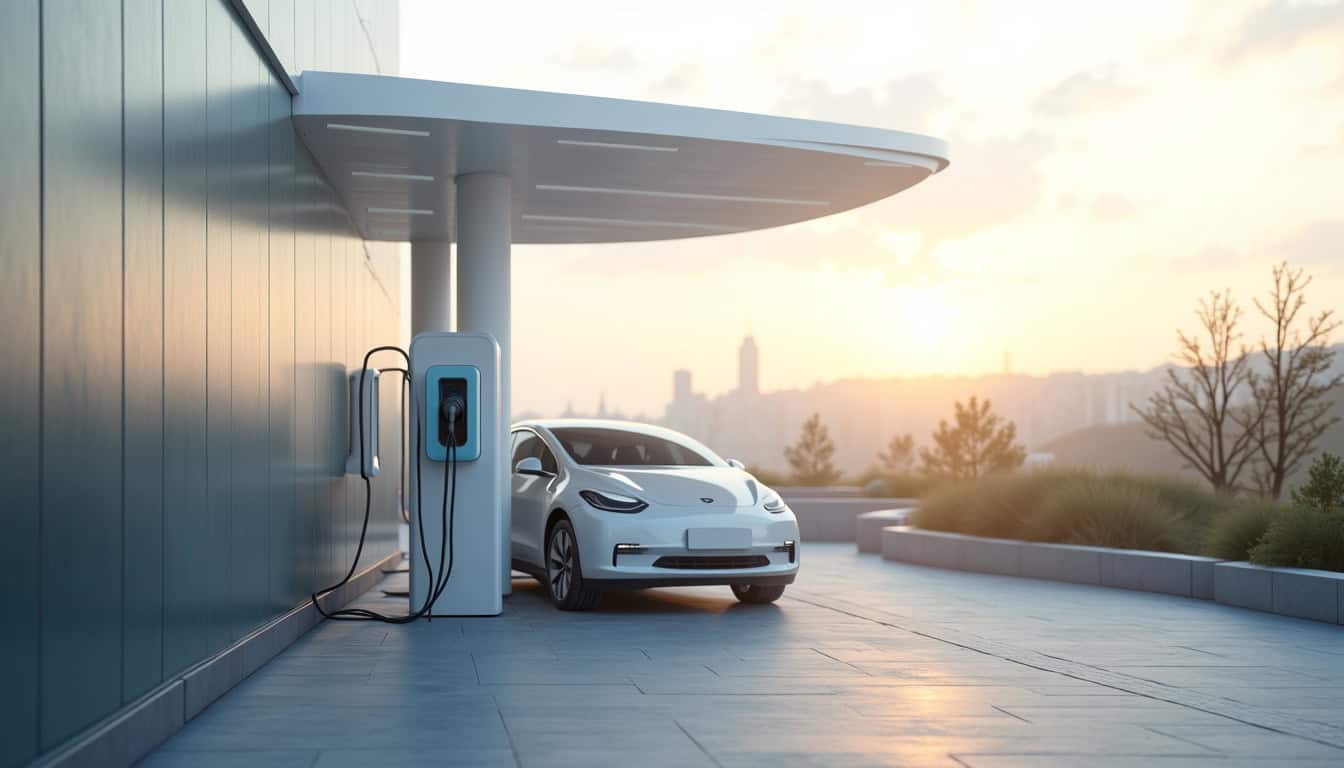 Station de recharge R3 située sur le parking d