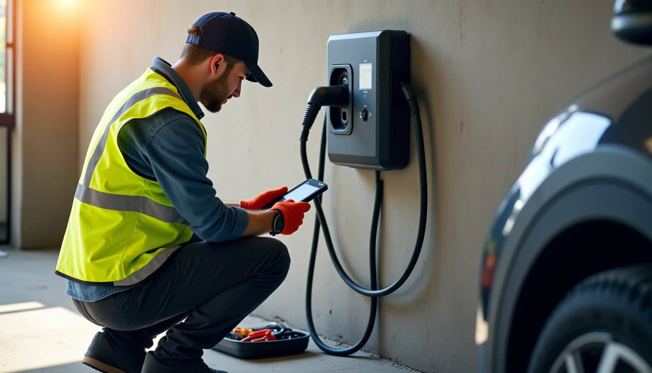 Technicien effectuant l