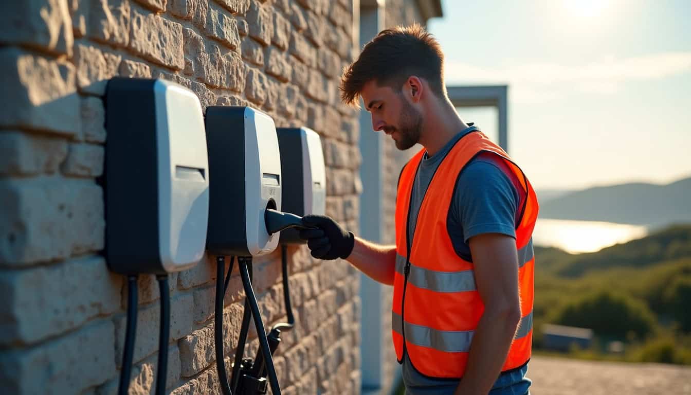 Technicien effectuant l