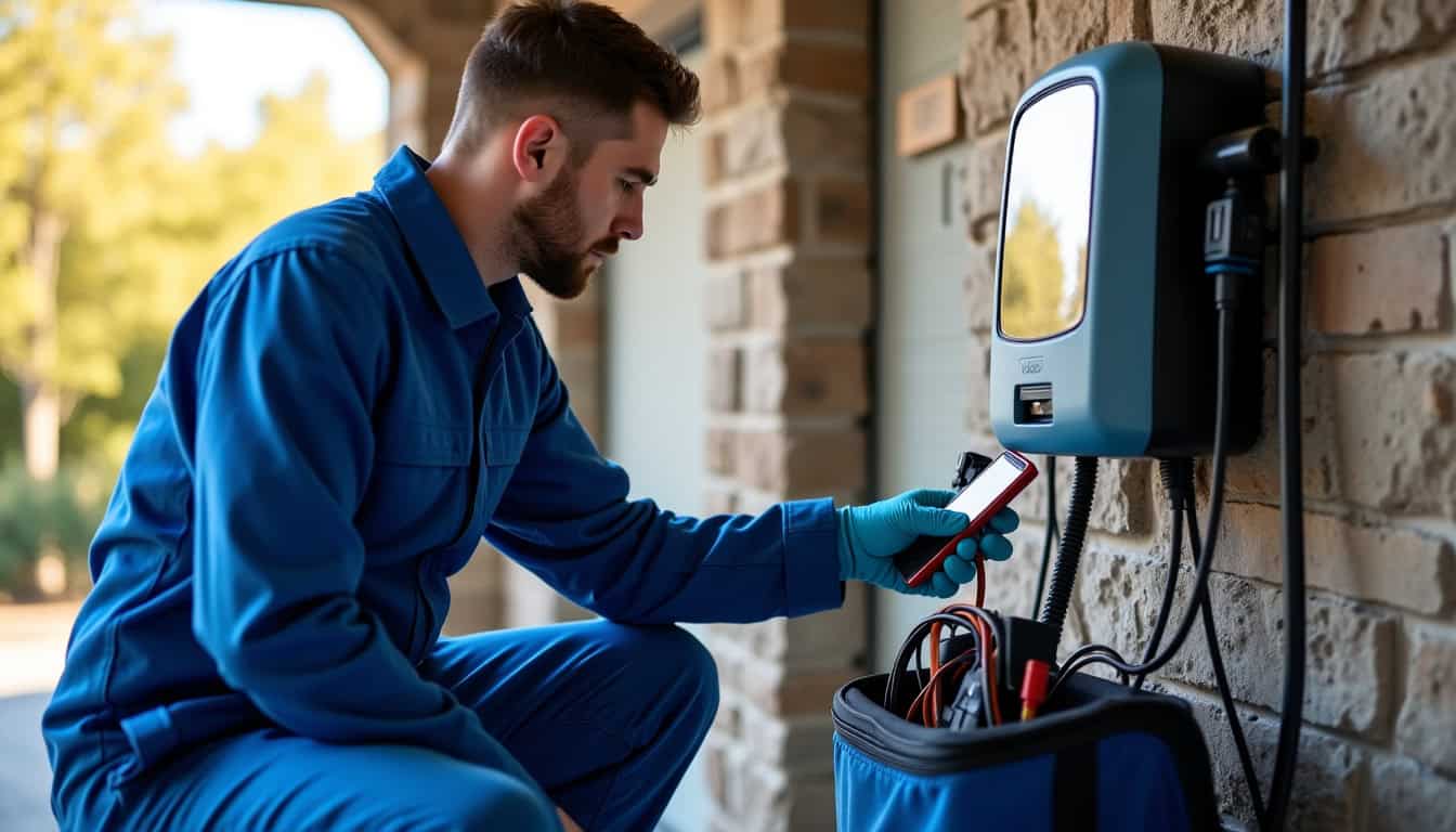 Technicien effectuant la maintenance d