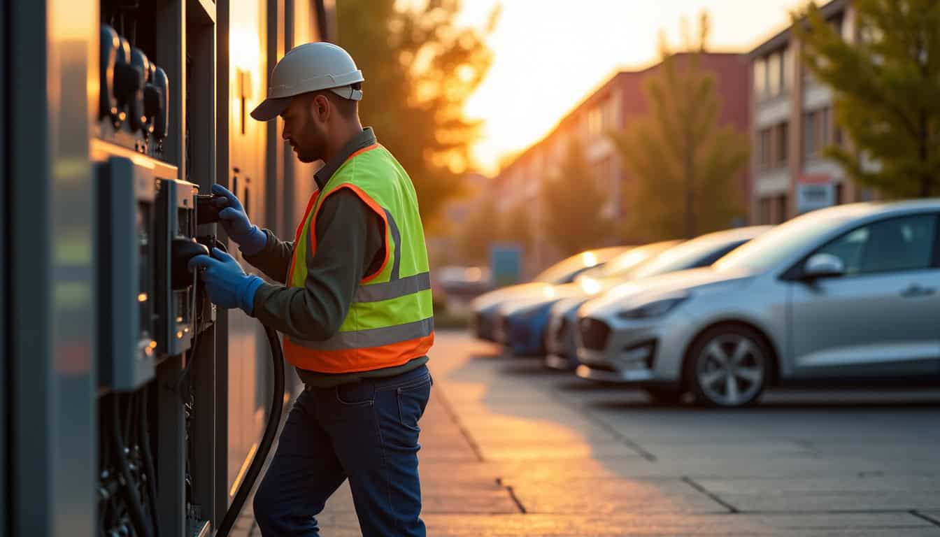 Technicien effectuant la maintenance d