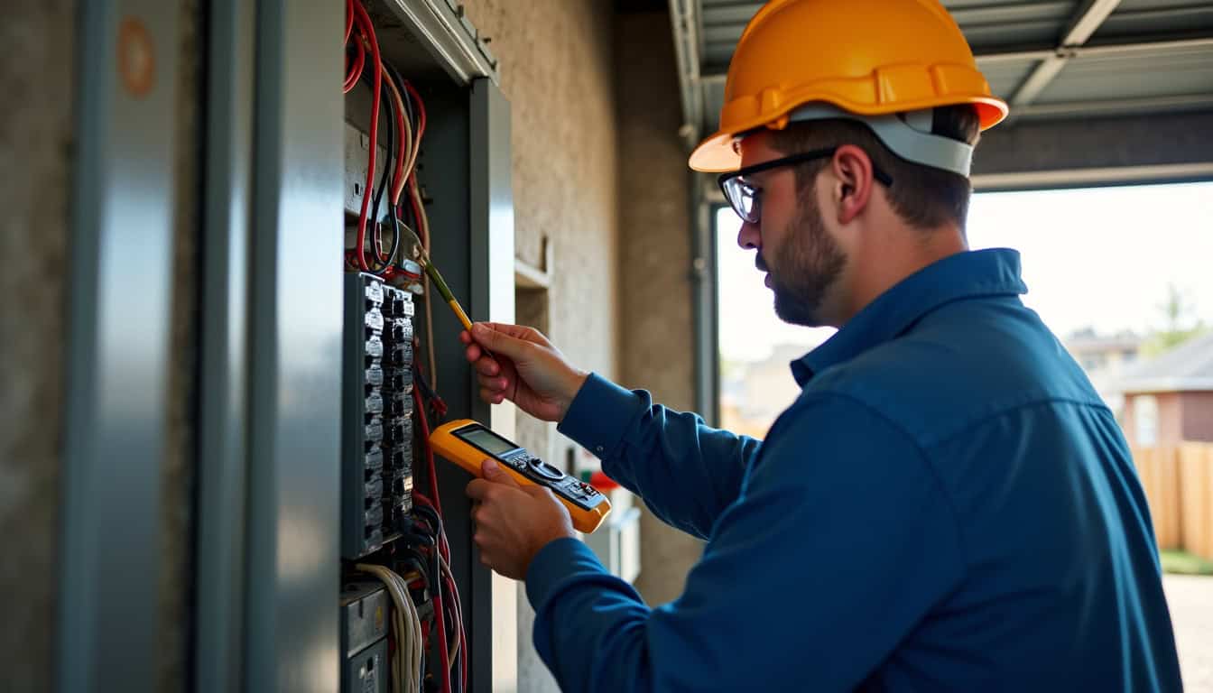 Technicien effectuant un diagnostic électrique avant l