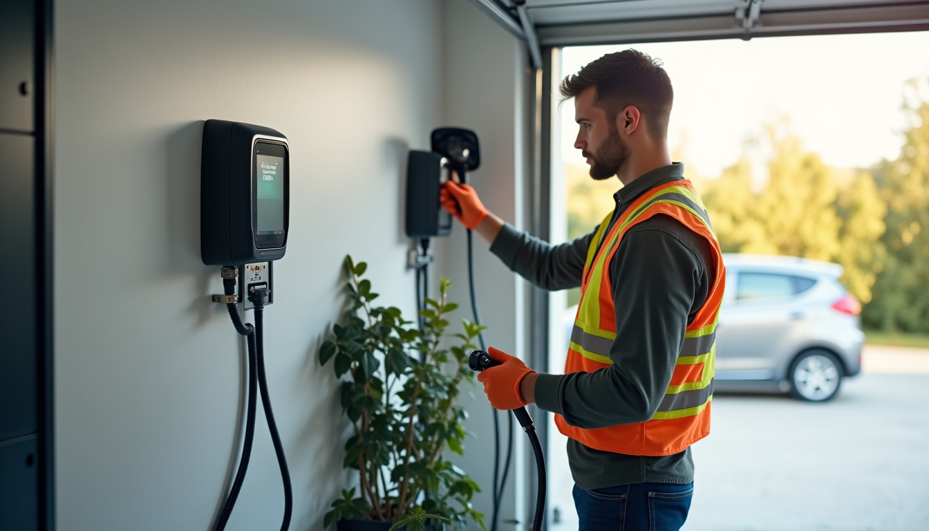 Technicien en train d