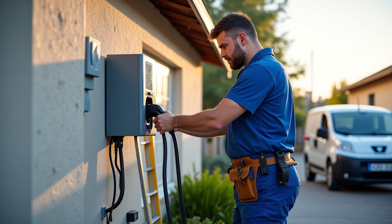 Technicien en train d