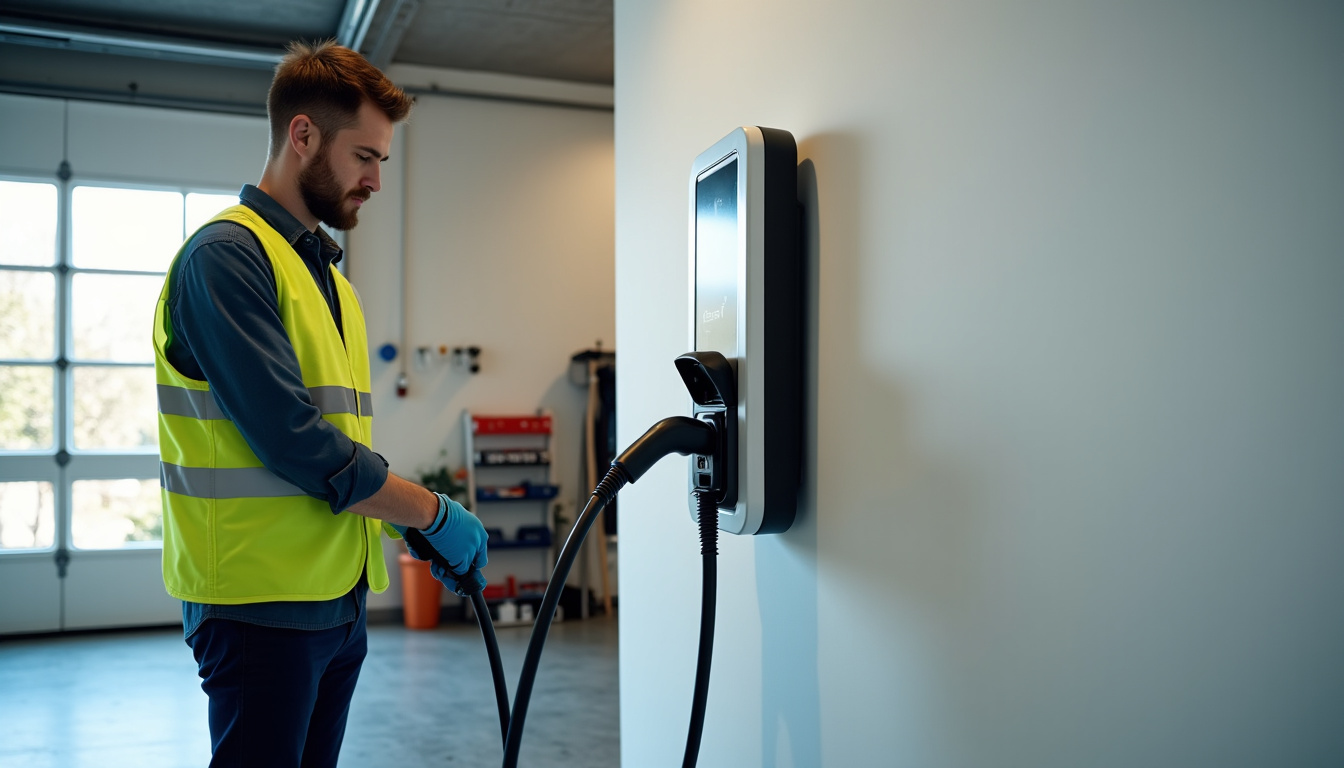 Technicien en train d