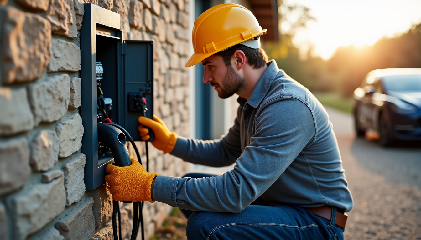 Technicien en train d