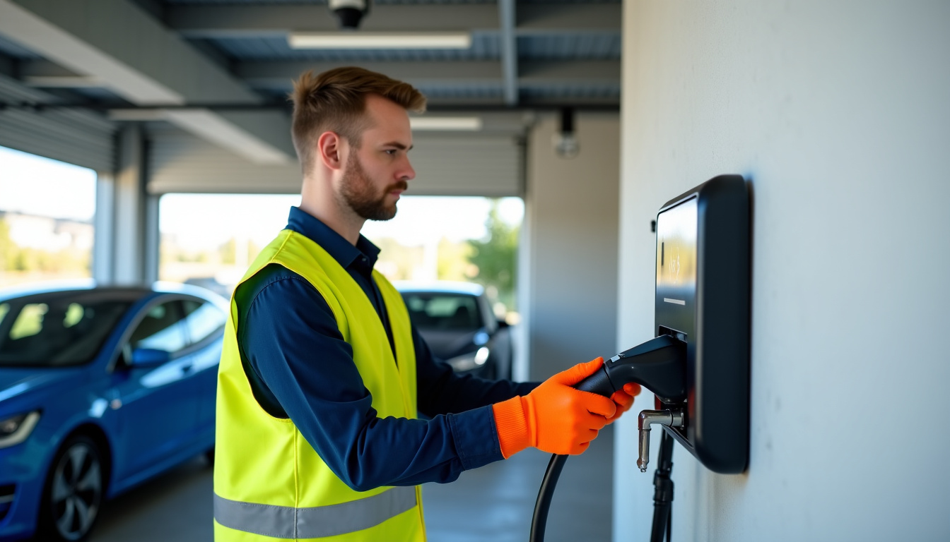 Technicien en train d