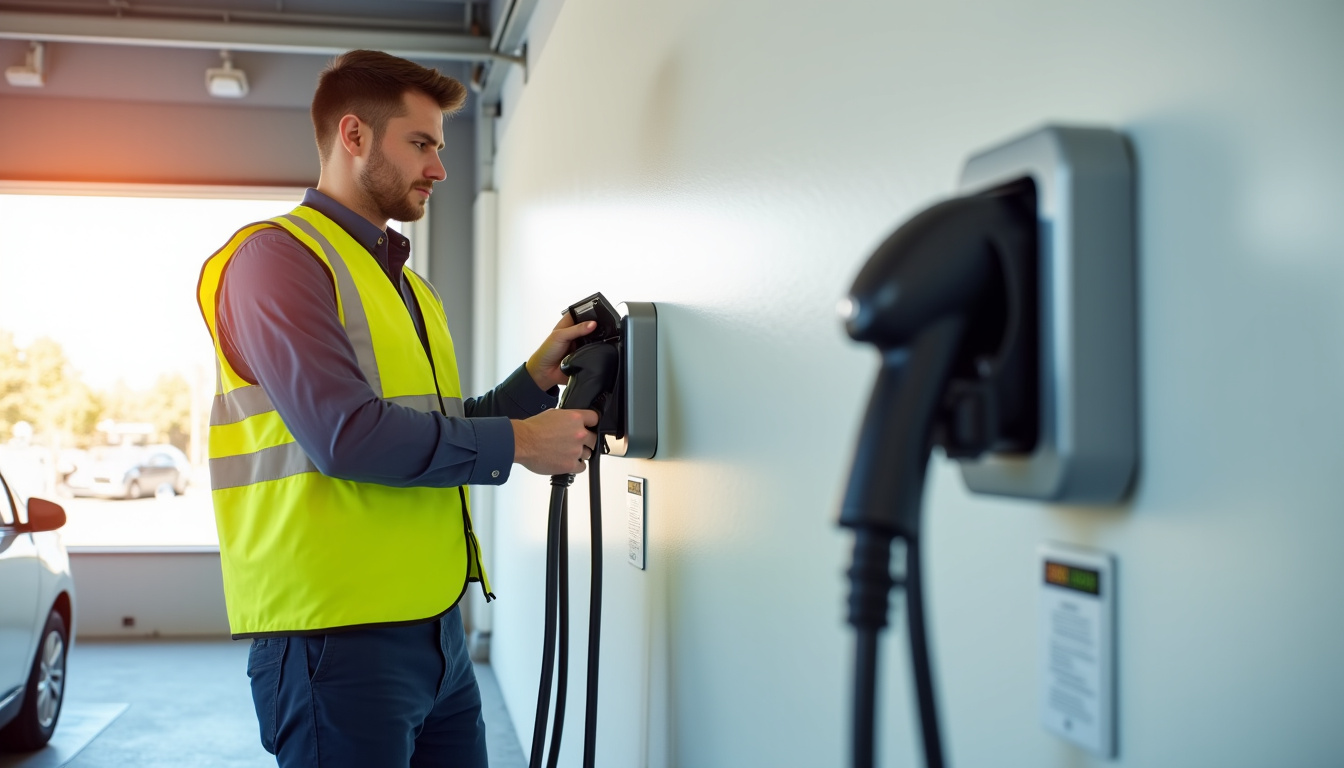 Technicien en train d