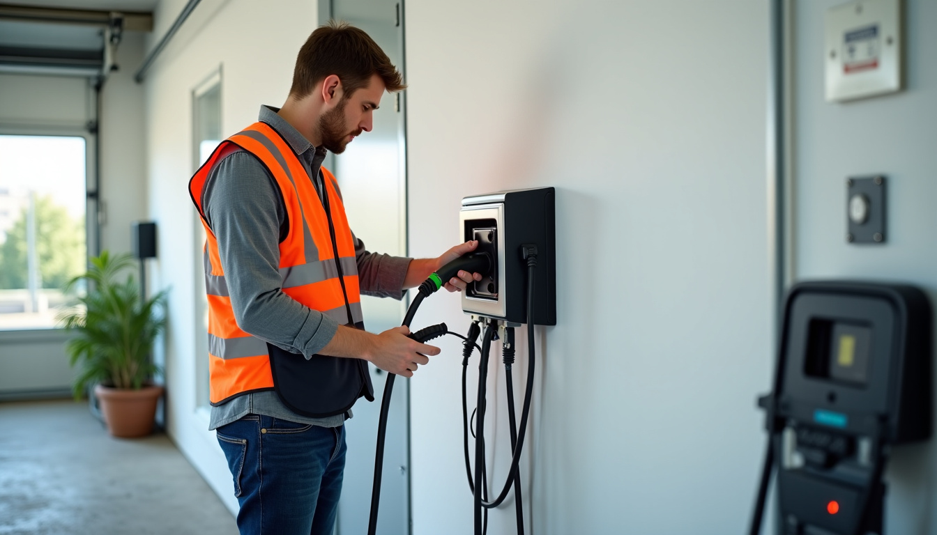 Technicien en train d