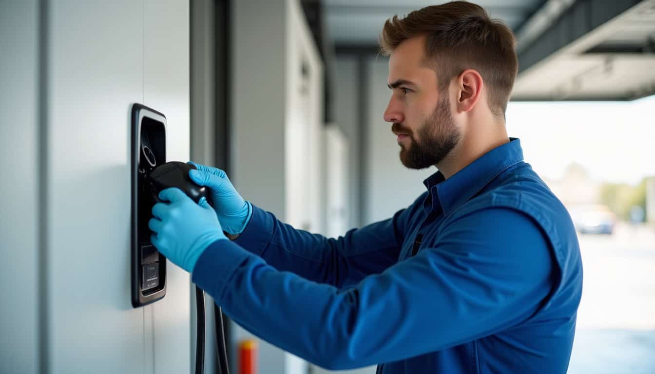Technicien en train d