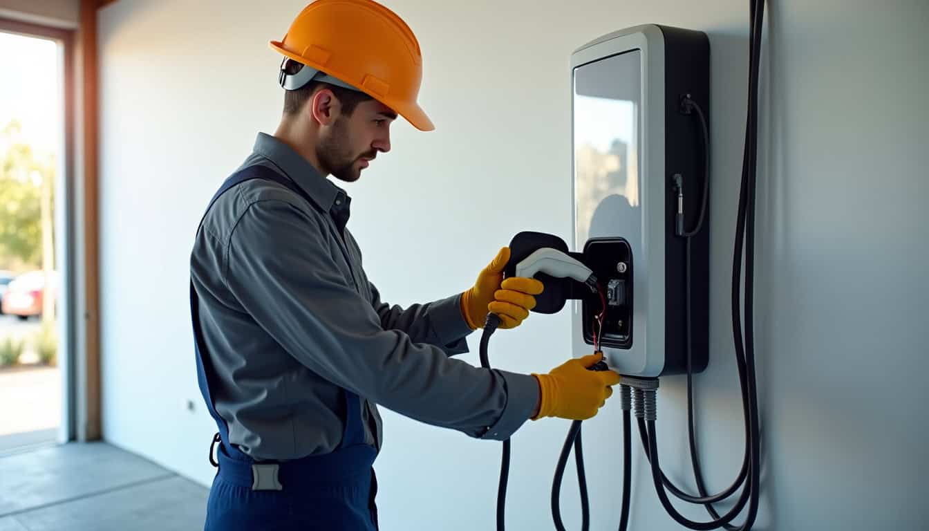 Technicien en train d