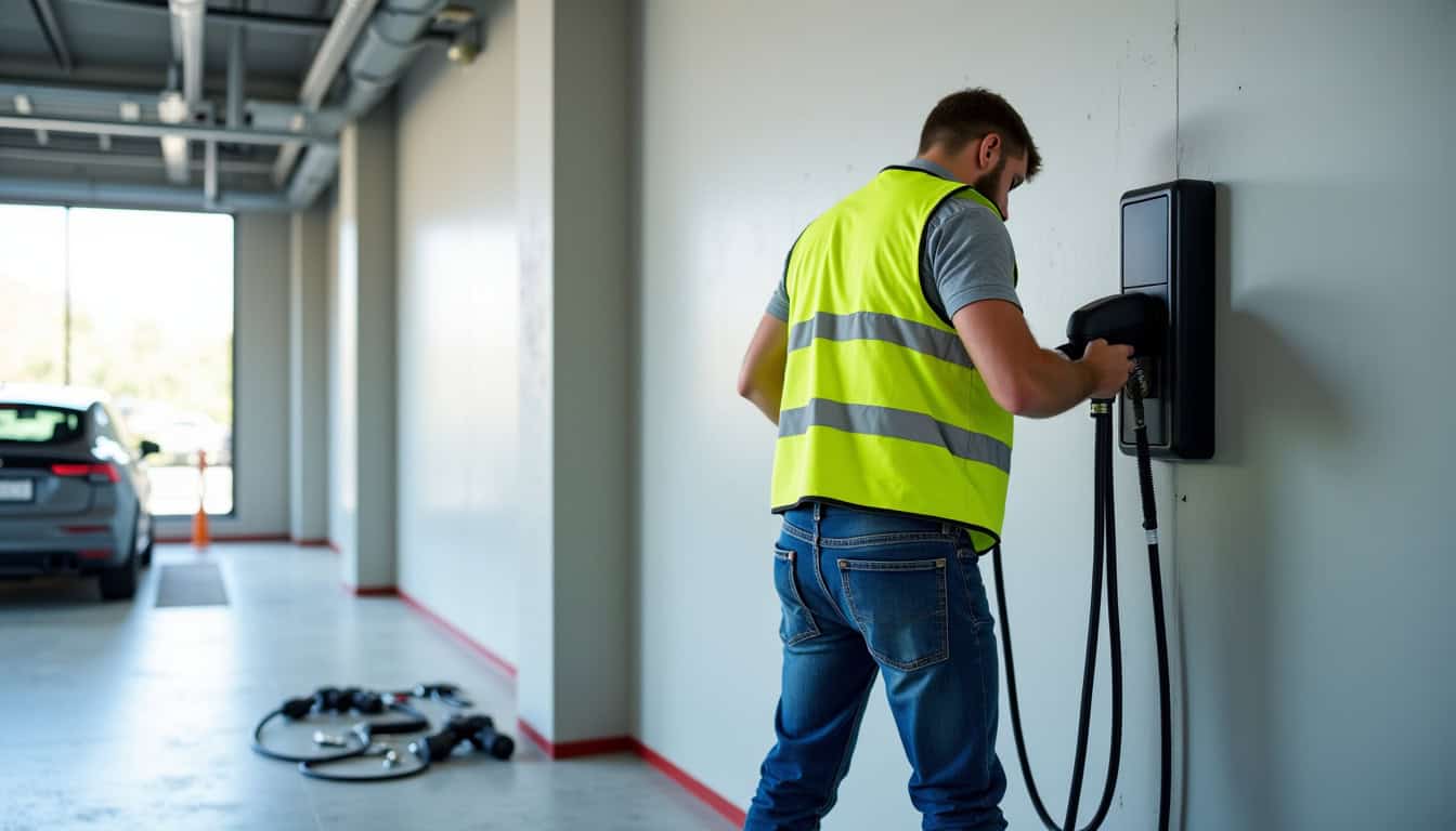 Technicien en train d