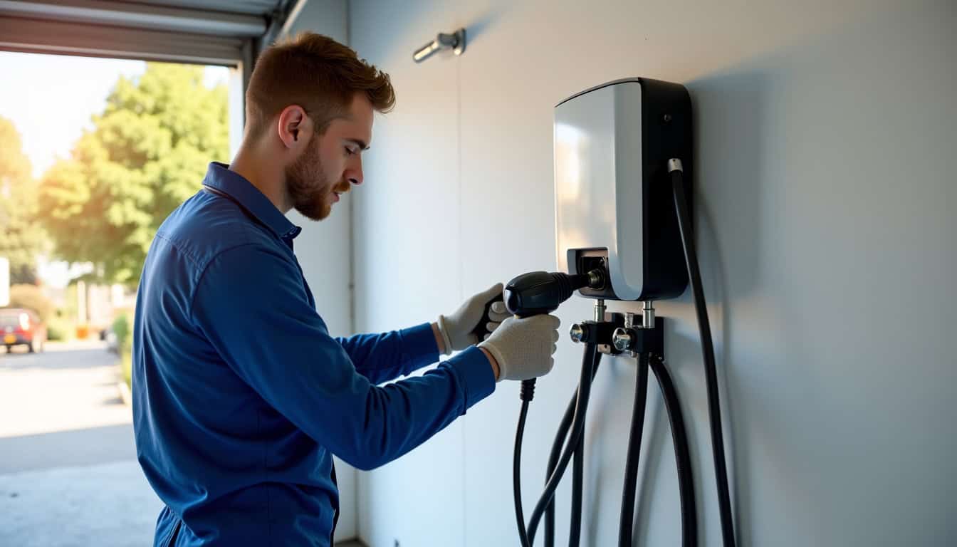 Technicien en train d