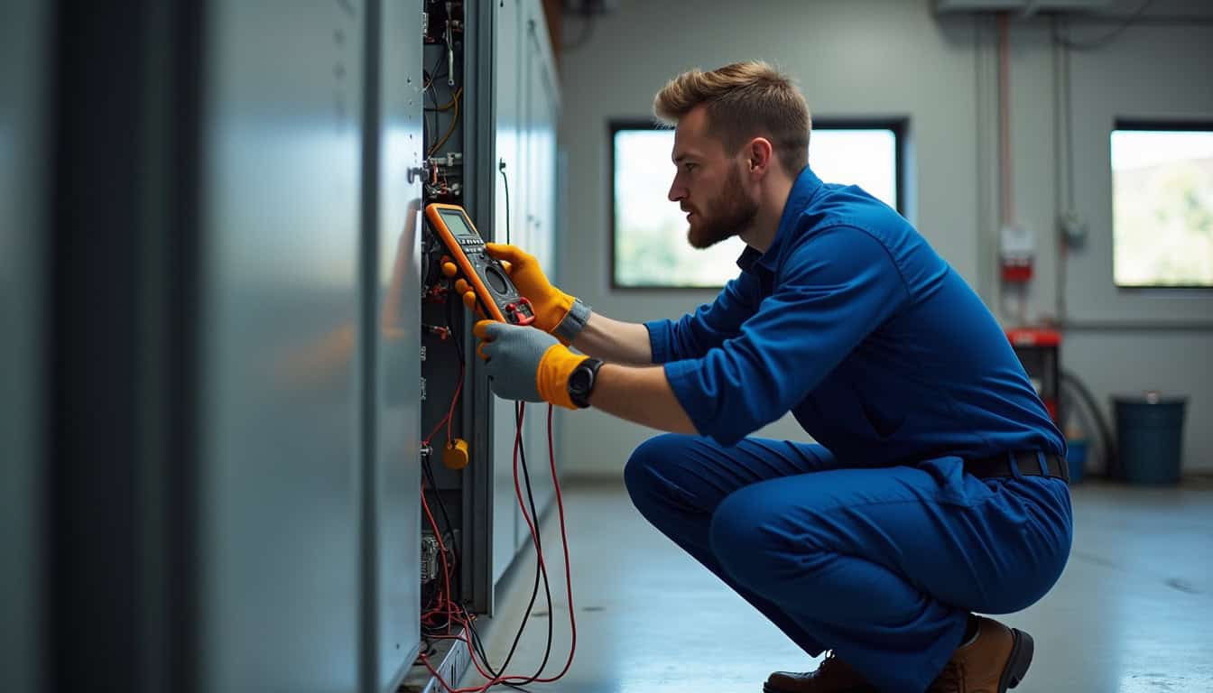 Technicien en train d