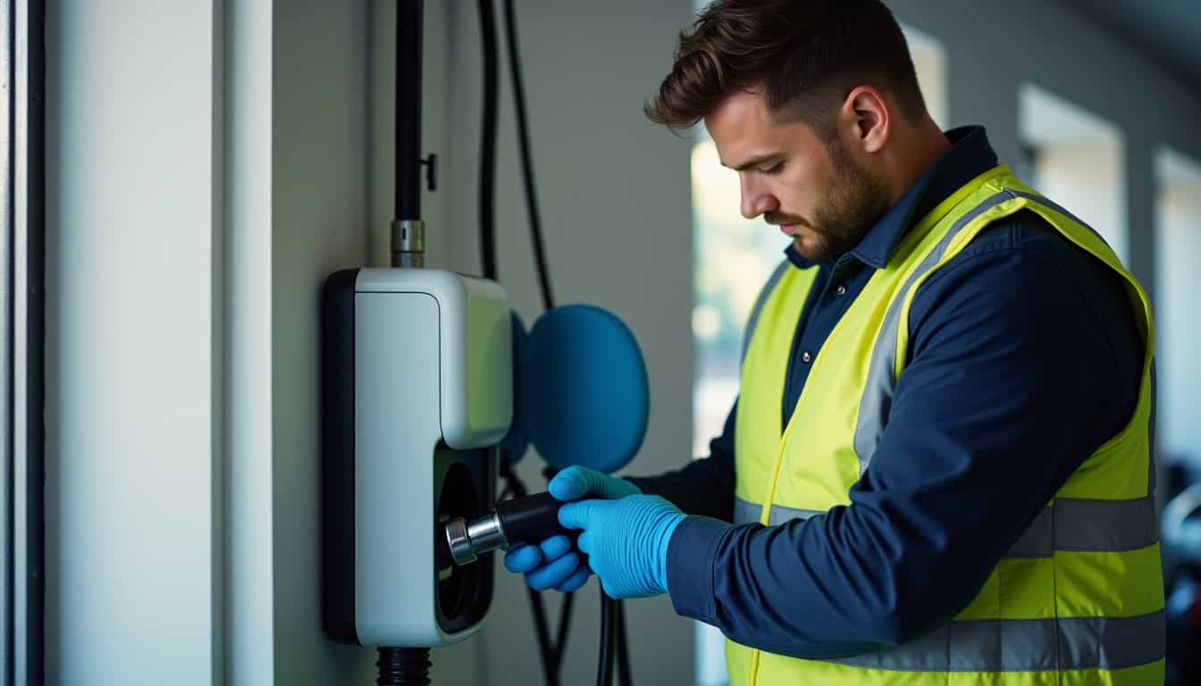 Technicien en train de préparer l