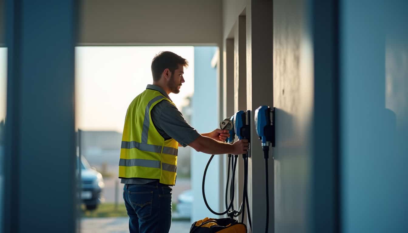 Technicien en train de réaliser une visite technique pour l