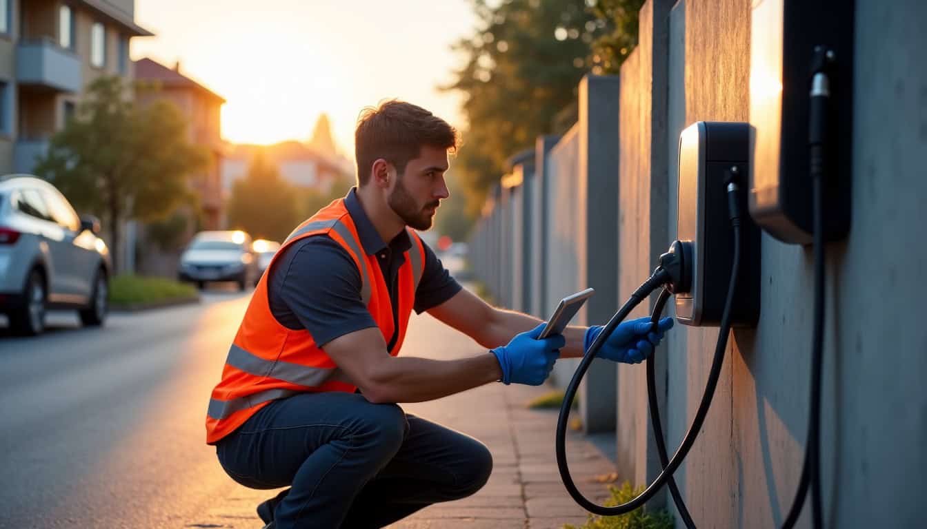 Technicien en train de vérifier le fonctionnement d