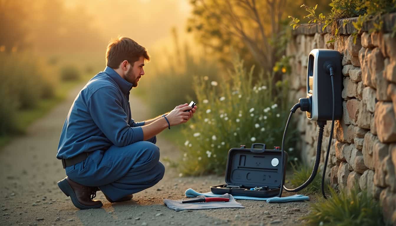 Technicien en train de vérifier le fonctionnement d