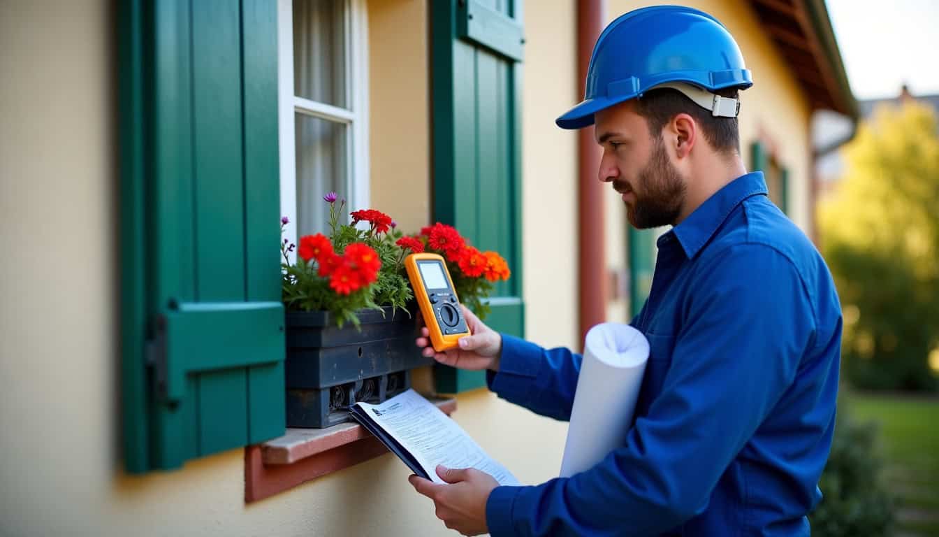 Technicien Enedis en train de vérifier une installation électrique à Wittisheim