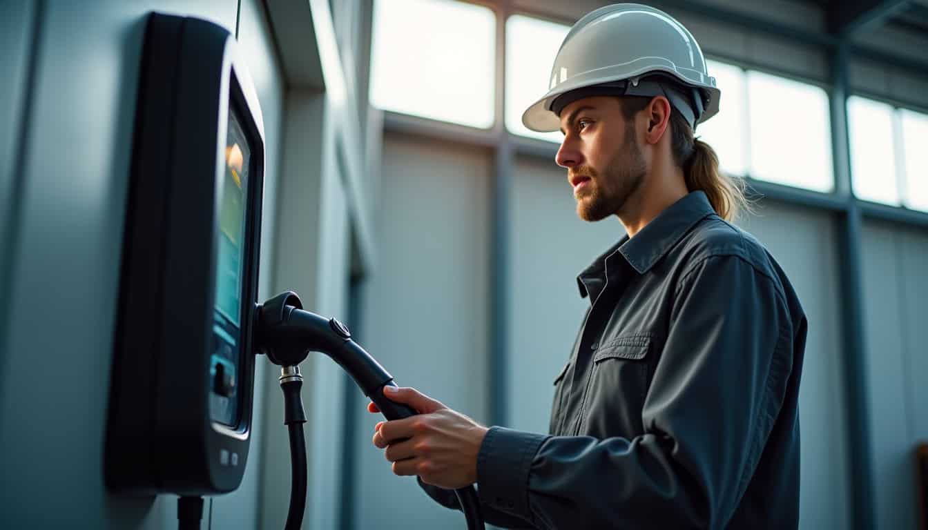 Technicien IRVE effectuant un diagnostic d