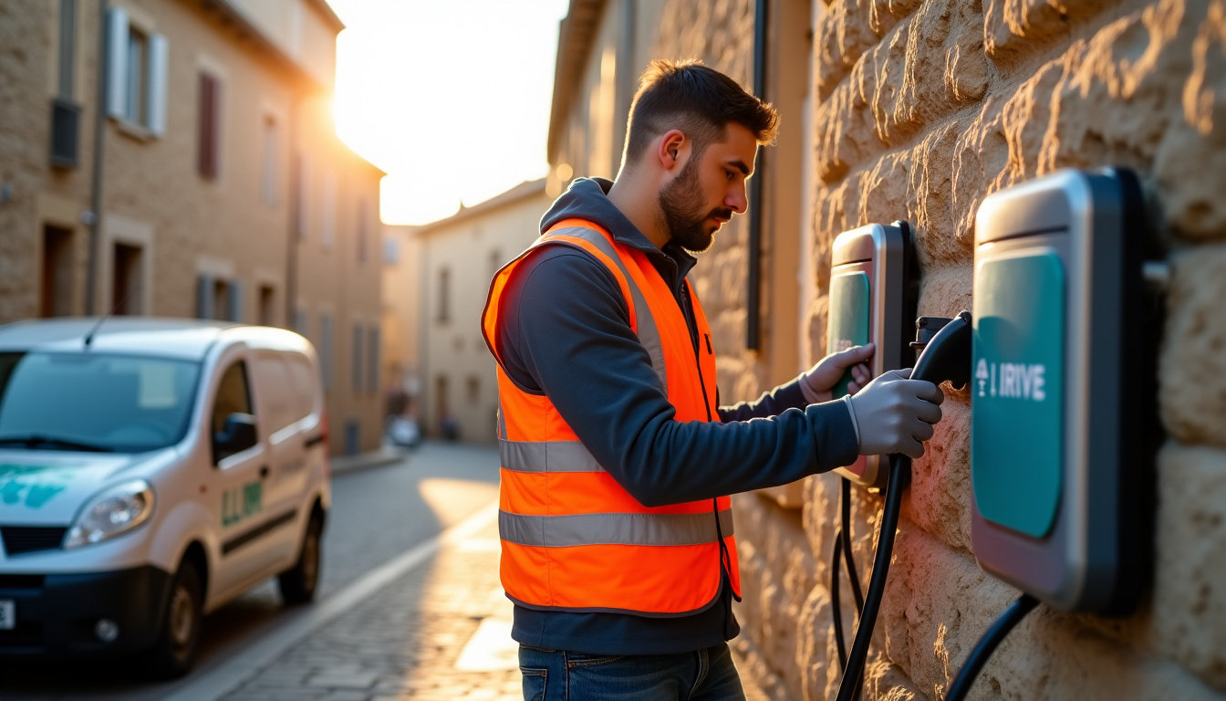 Technicien IRVE en train d