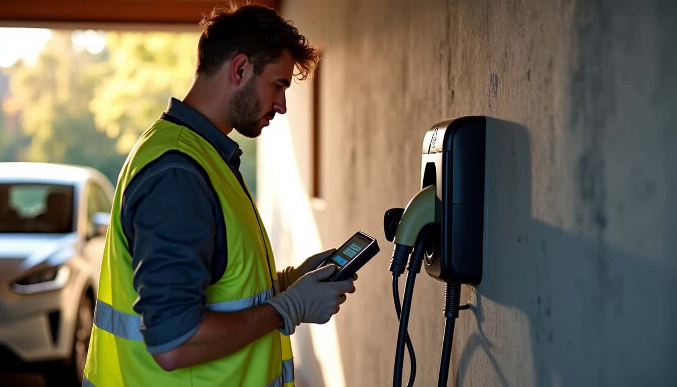 Technicien IRVE en train de vérifier l