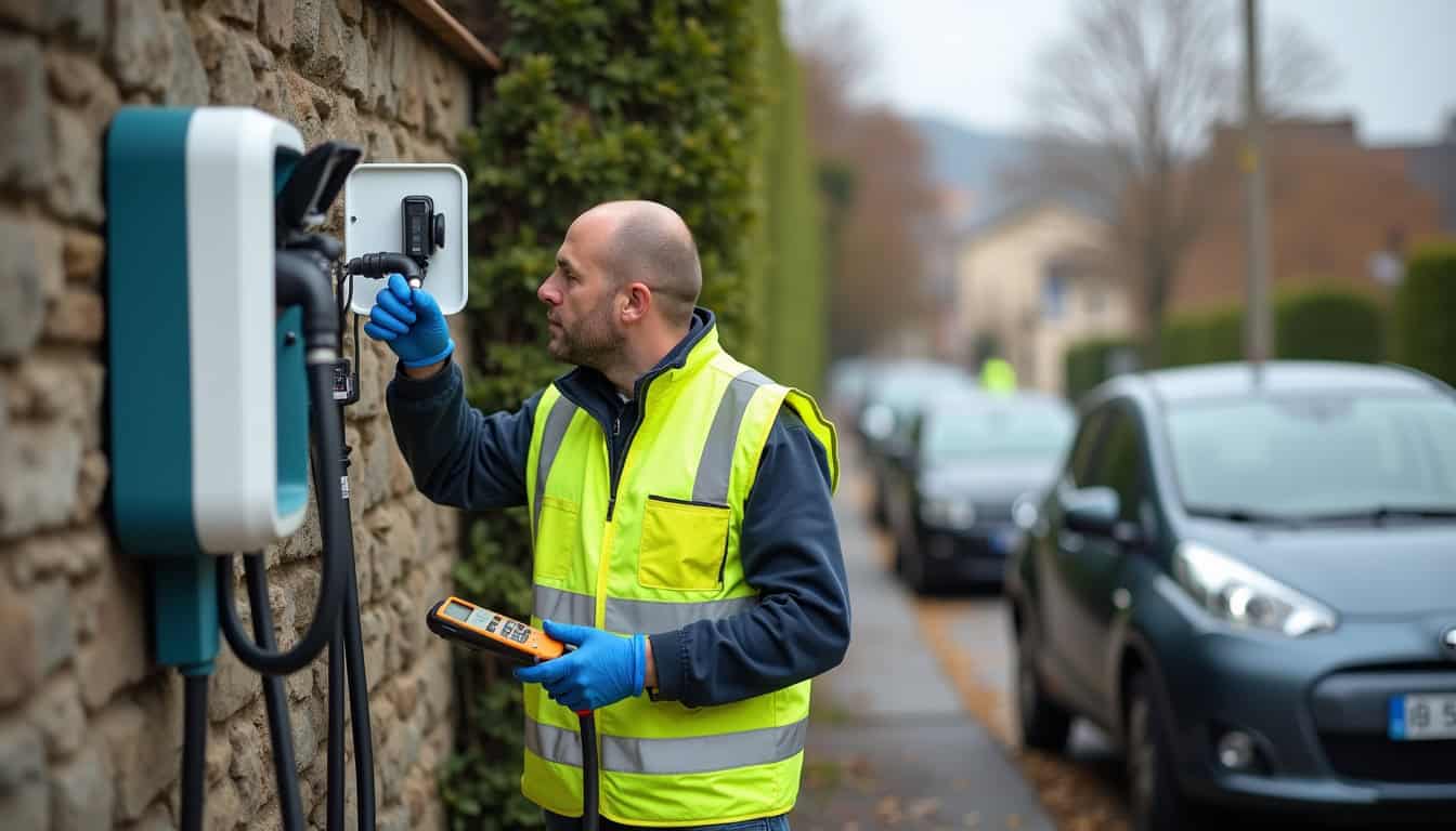Technicien IRVE en train de vérifier le bon fonctionnement d