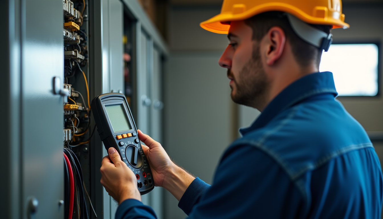 Technicien IRVE réalisant un audit électrique avant installation d