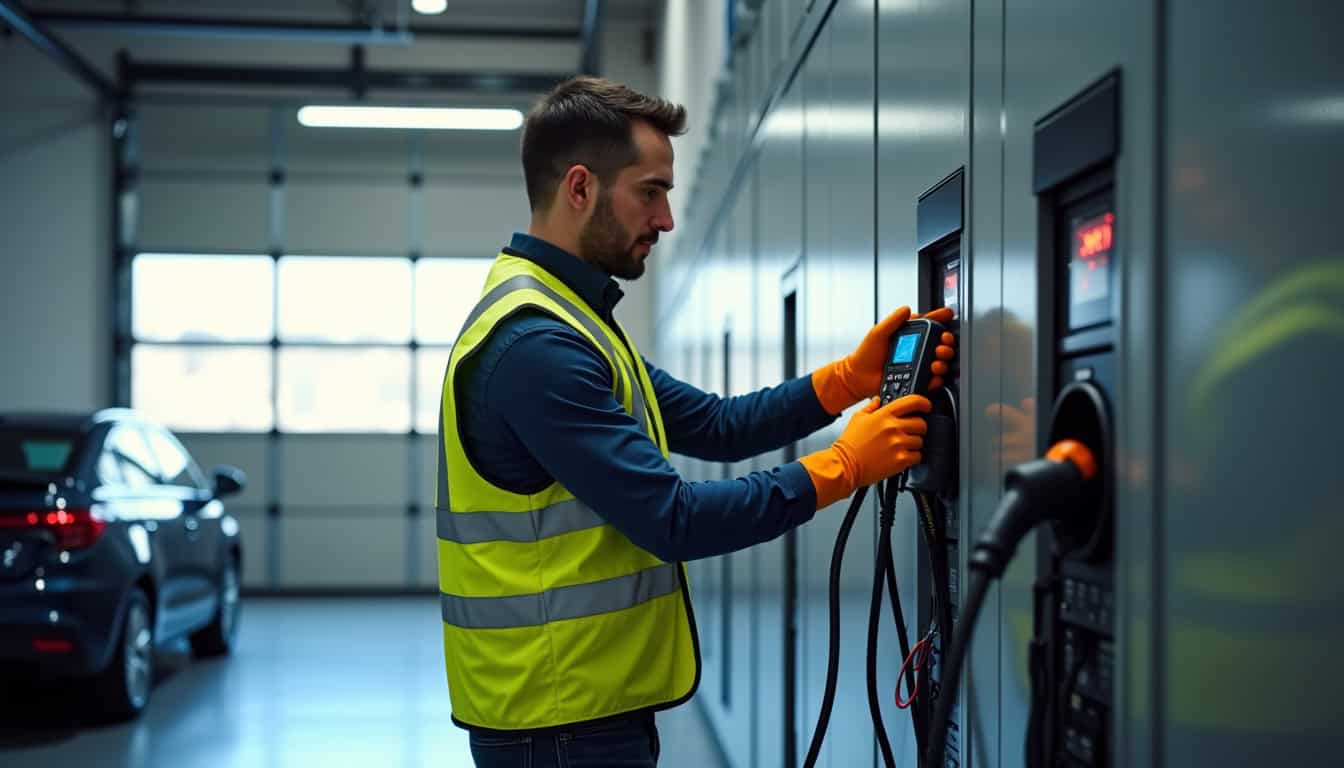 Technicien IRVE réalisant un diagnostic de l