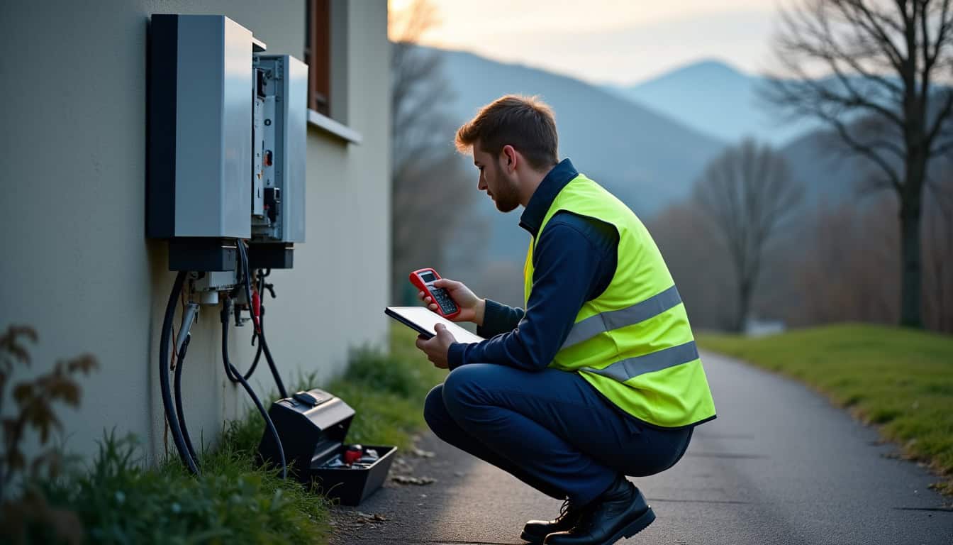 Technicien IRVE réalisant un diagnostic sur site à Masevaux-Niederbruck avant l