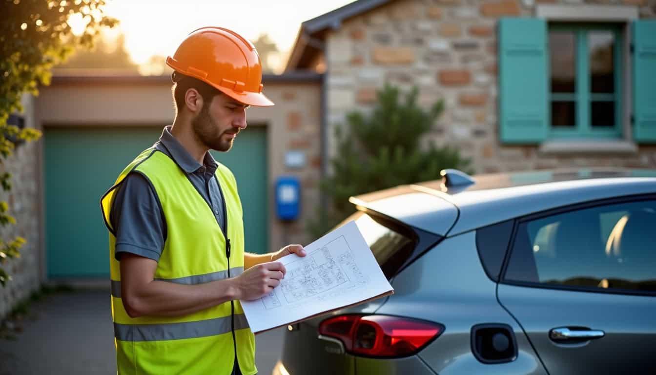 Technicien IRVE réalisant une étude technique avant l