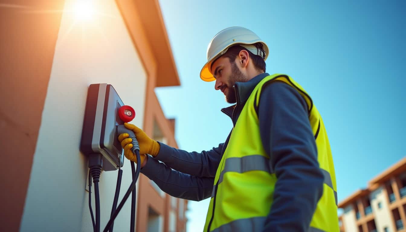Technicien IRVE travaillant sur un chantier d