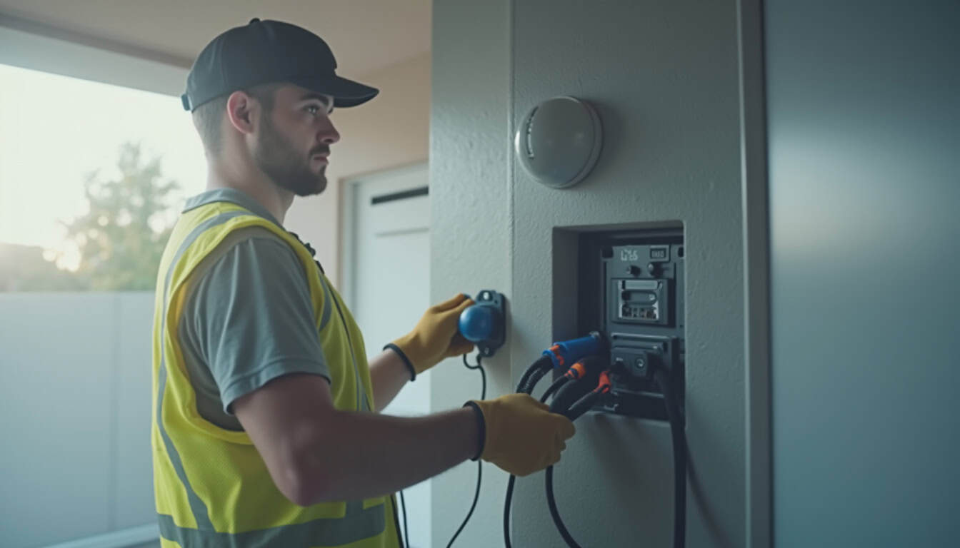 Technicien professionnel en train d