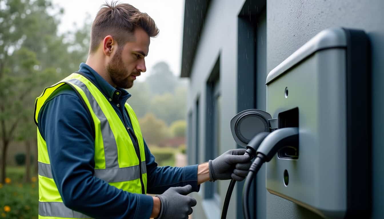 Technicien qualifié IRVE en train d