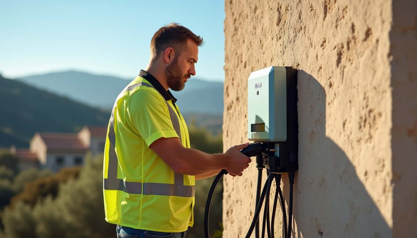 Technicien qualifié IRVE en train d