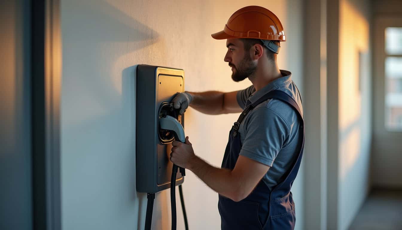 Technicien réalisant l
