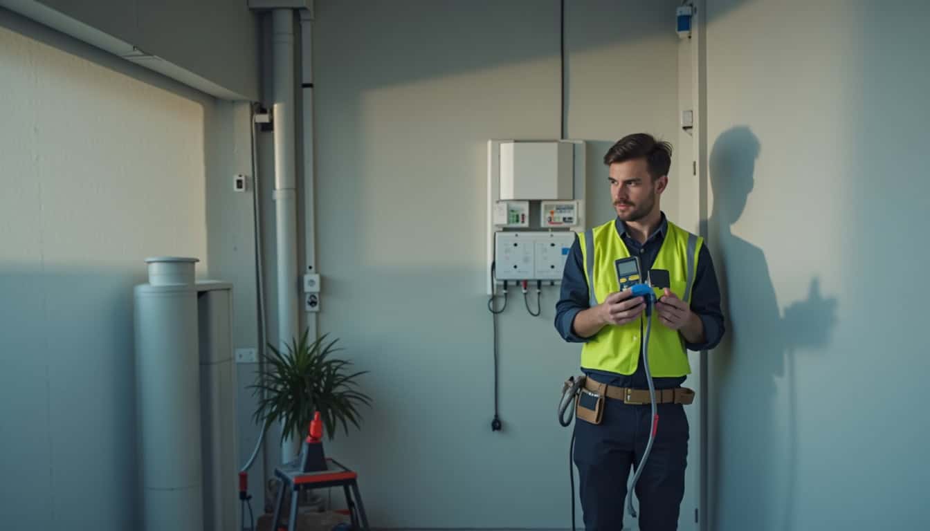 Technicien vérifiant la conformité d
