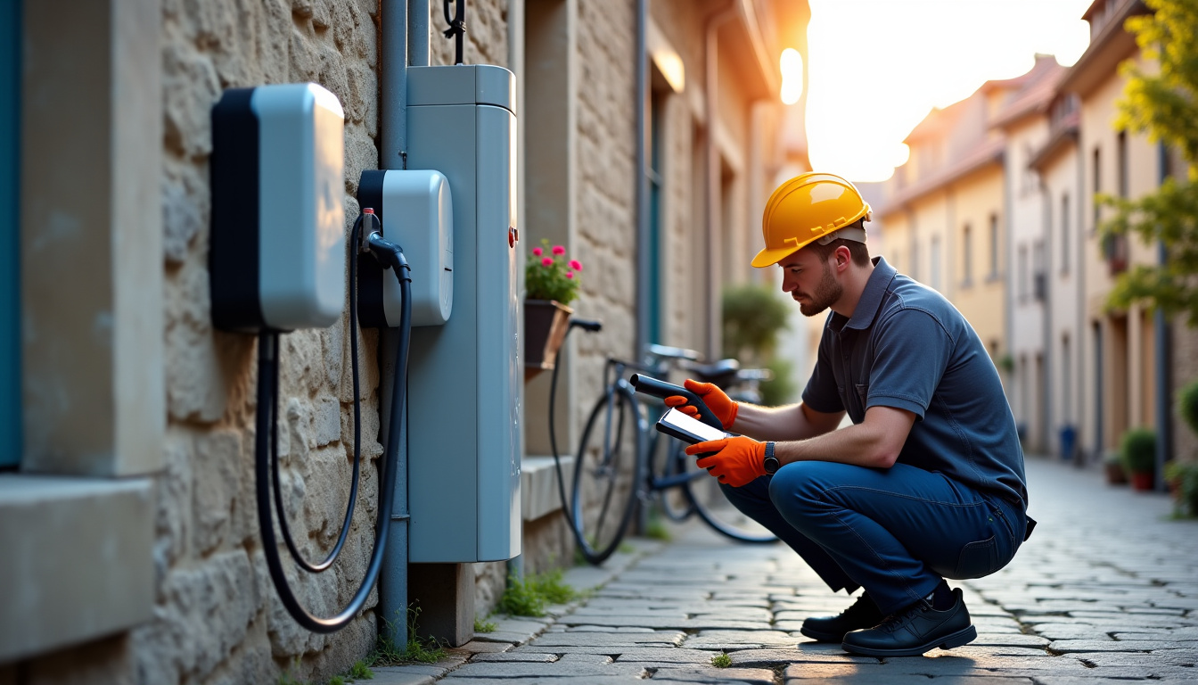 Technicien vérifiant le fonctionnement d