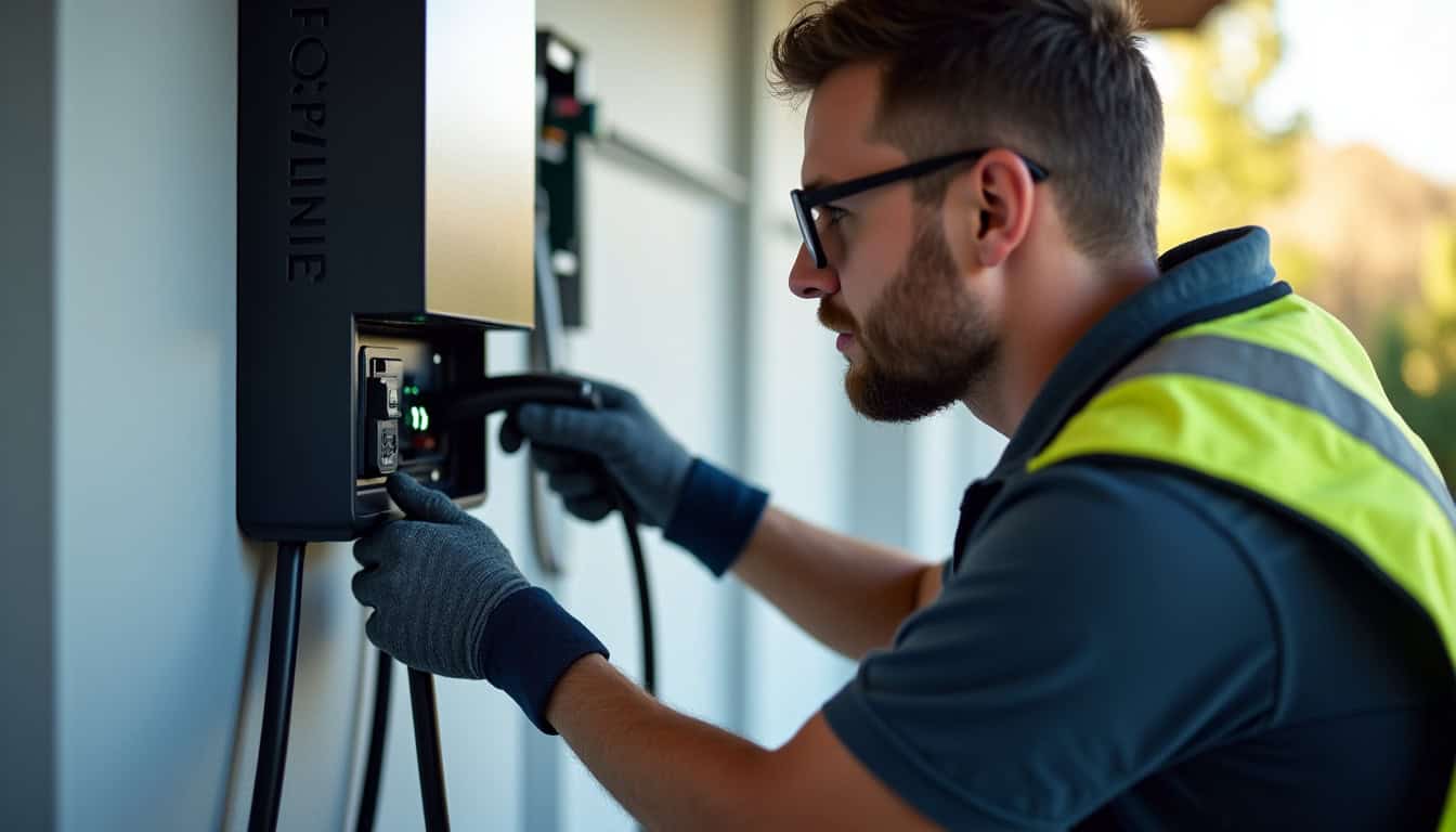 Technicien vérifiant le fonctionnement d