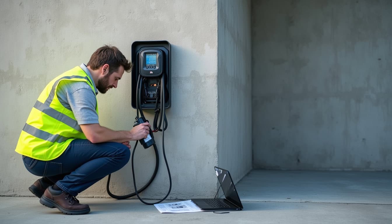 Technicien vérifiant le fonctionnement d