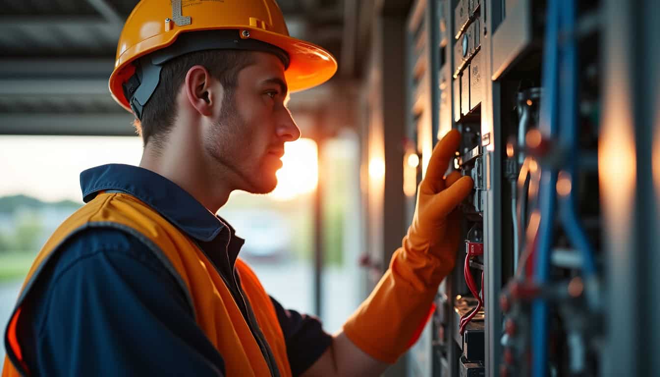 Un électricien effectue un diagnostic de l