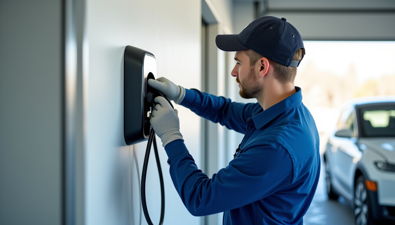 Un électricien en train d