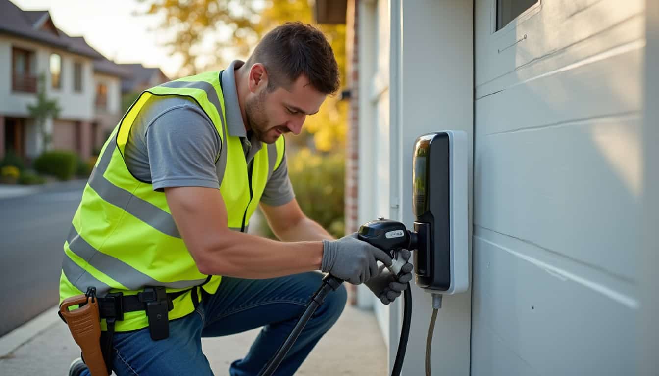Un électricien en train d