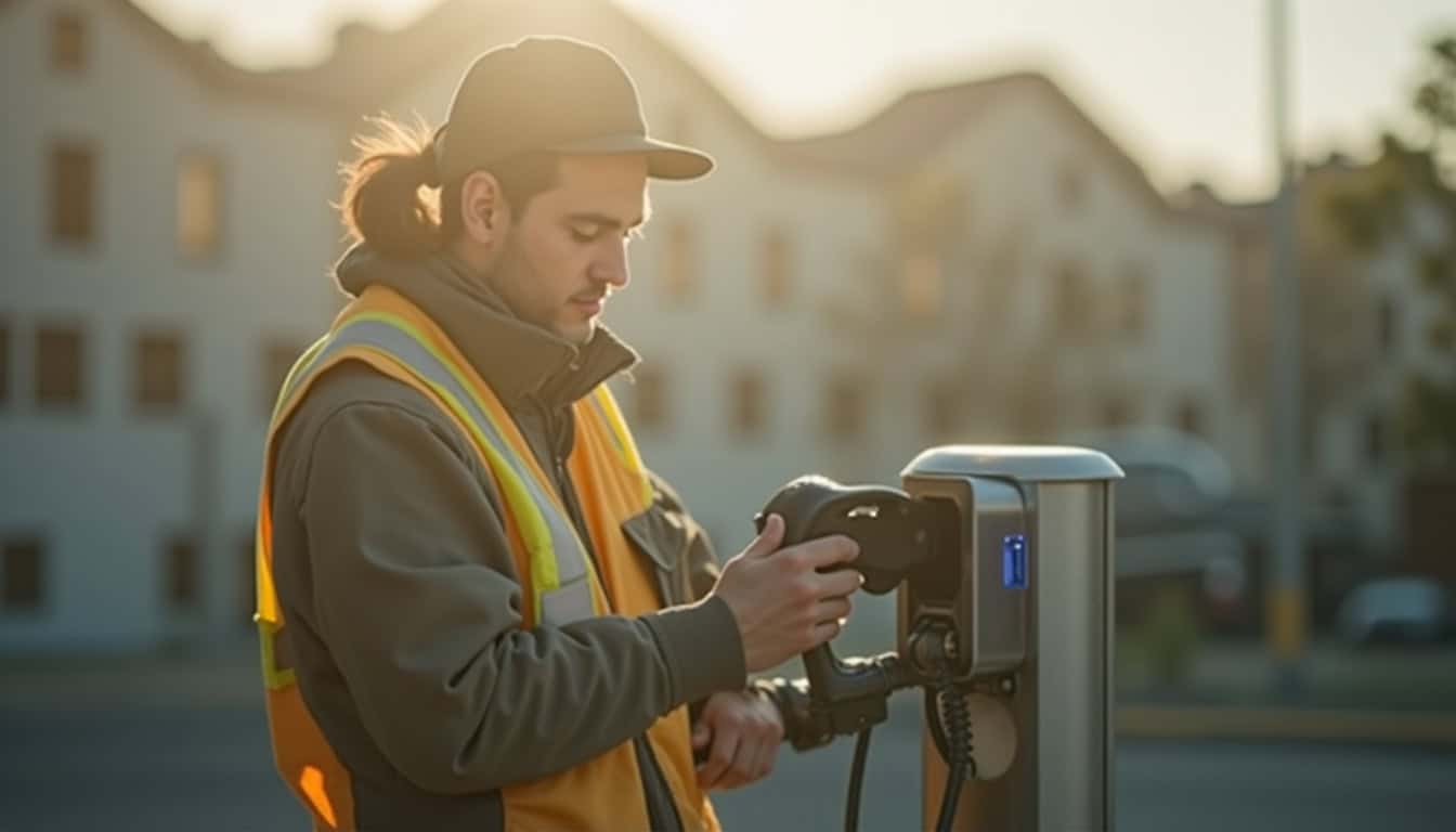 Un installateur IRVE certifié effectue des vérifications sur l