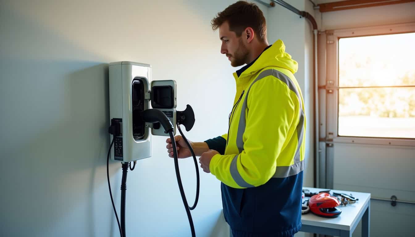 Un installateur IRVE qualifié intervenant pour une borne de recharge à Tours