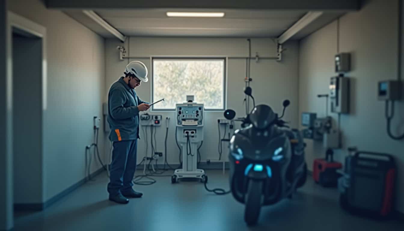 Un technicien certifié IRVE travaillant sur une installation électrique dans une maison à Wahagnies